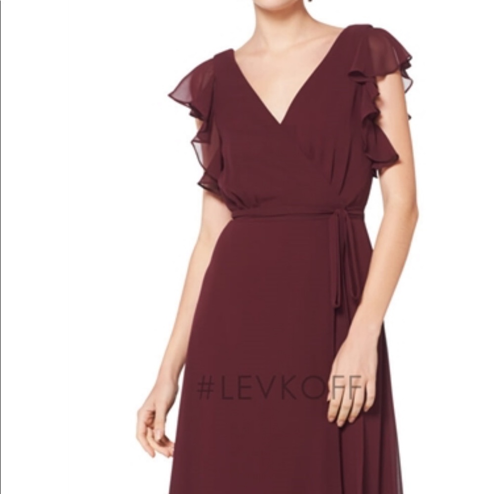 #Levkoff Wrap Dress in Wine